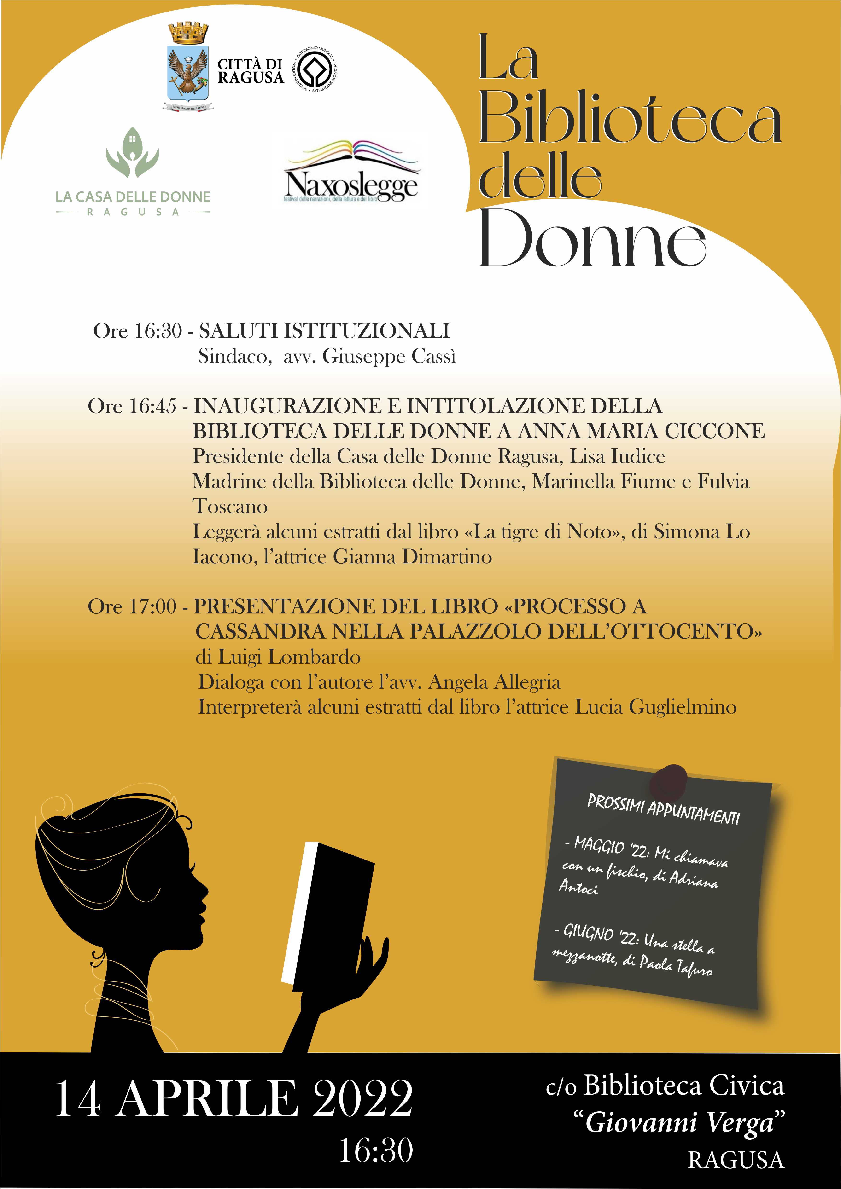 Inaugurazione Biblioteca delle donne - 14 aprile