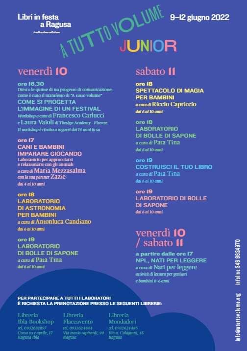 13° Edizione "A Tutto Volume - Junior " 9-12 giugno 2022 