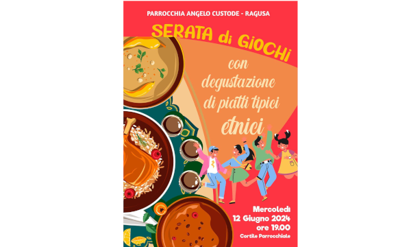 Serata di giochi con degustazione di piatti etnici