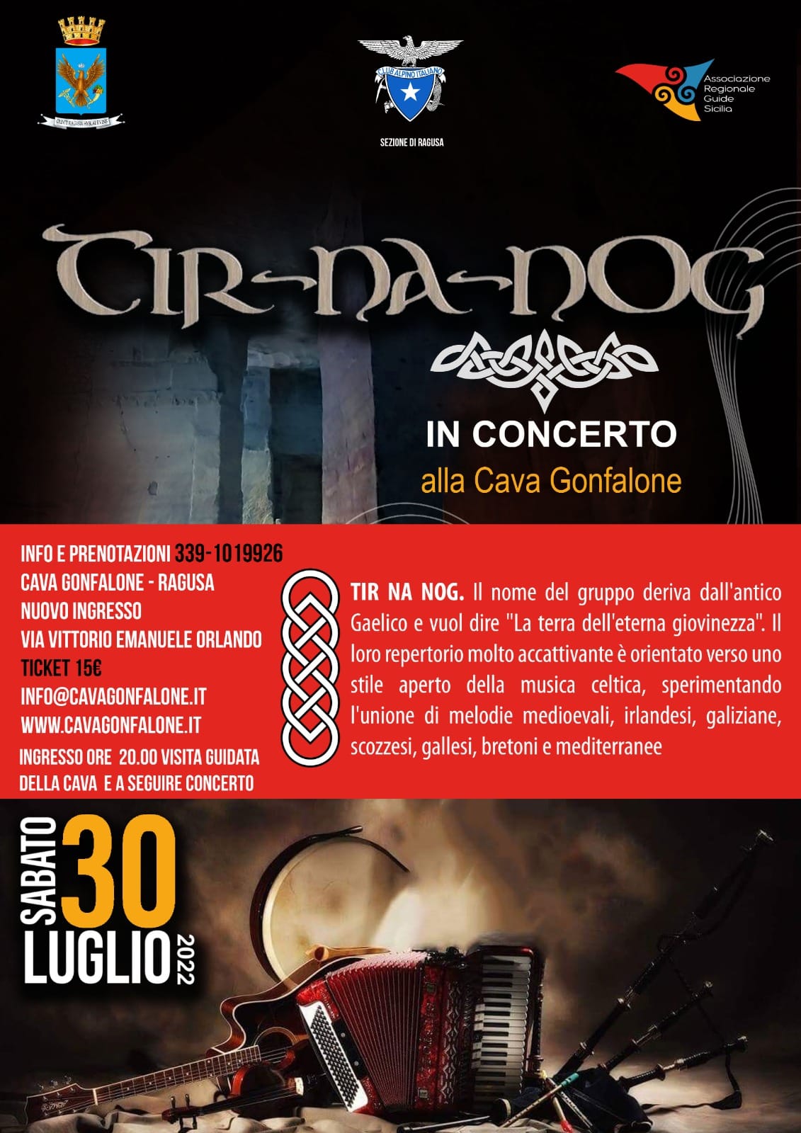 Visita guidata e concerto Tir-Na-Nog - Cava Gonfalone