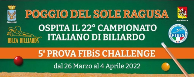 5^ prova Campionato Italiano di Biliardo - dal 26 marzo al 4 aprile  